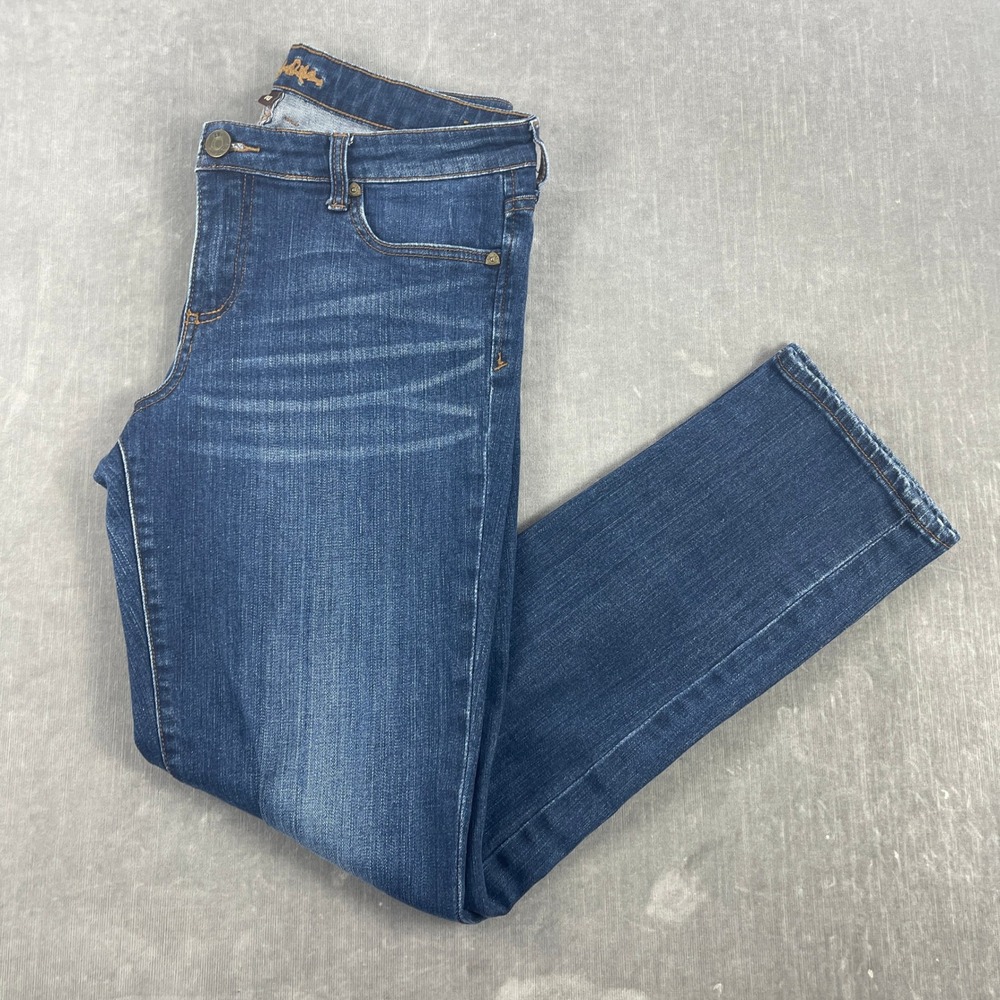 Kut from the Kloth Womens 10 Blue Straight Leg Jeans‎ Dark Wash Stretch